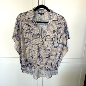 CQ by CQ status print cross body wrap top size small